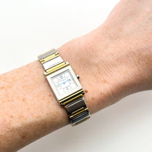 Load image into Gallery viewer, Vintage 90s Yves Saint Laurent Ladies' Tank-Style Quartz Watch with Two-Tone Bracelet and White Roman Numerals