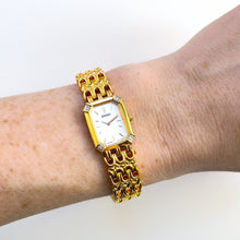 Load image into Gallery viewer, Rare Vintage 1990s 18ct Gold-Plated Ladies' Seiko Quartz Watch With Diamond-Set Bezel