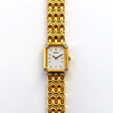 Load image into Gallery viewer, Rare Vintage 1990s 18ct Gold-Plated Ladies' Seiko Quartz Watch With Diamond-Set Bezel