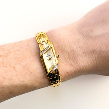 Load image into Gallery viewer, Rare Vintage 1990s 18ct Gold-Plated Ladies' Seiko Quartz Watch With Asymmetrical Mother of Pearl Dial and Genuine Diamonds