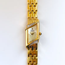 Load image into Gallery viewer, Rare Vintage 1990s 18ct Gold-Plated Ladies' Seiko Quartz Watch With Asymmetrical Mother of Pearl Dial and Genuine Diamonds