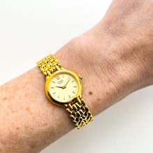 Load image into Gallery viewer, Ladies Pulsar (by Seiko) Watch with Gold-Plated Bracelet and Round Gold Dial