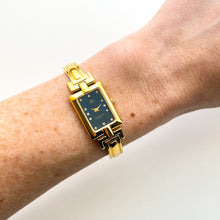 Load image into Gallery viewer, Vintage 1995 Gold-Plated Ladies' Givenchy Bangle Watch with Blue Dial and Quartz Movement