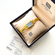 Load image into Gallery viewer, Vintage 1995 Gold-Plated Ladies' Givenchy Bangle Watch with Blue Dial and Quartz Movement