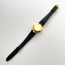 Load image into Gallery viewer, Vintage Christian Dior Gold-Plated Ladies' Quartz Watch with Black Leather Strap