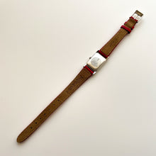 Load image into Gallery viewer, Vintage 90s Yves Saint Laurent Tank-Style Ladies' Quartz Watch with Red Leather Strap - Boxed