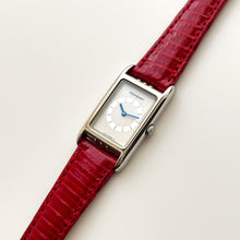 Load image into Gallery viewer, Vintage 90s Yves Saint Laurent Tank-Style Ladies' Quartz Watch with Red Leather Strap - Boxed