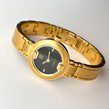 Load image into Gallery viewer, Vintage Gold-Plated Ladies' Givenchy Bangle Watch with Black Dial and Quartz Movement