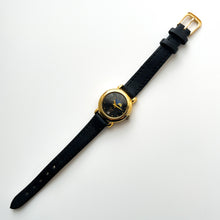 Load image into Gallery viewer, Vintage Ladies' Everite Moon Phase Quartz Watch with Black Leather Strap