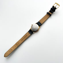 Load image into Gallery viewer, Ladies' 90s Moon Phase Rotary Quartz Watch with Black Leather Strap