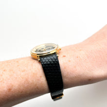 Load image into Gallery viewer, Vintage Ladies' Accurist Moon Phase Quartz Watch with Black Leather Strap