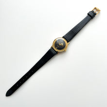 Load image into Gallery viewer, Vintage Ladies' Accurist Moon Phase Quartz Watch with Black Leather Strap