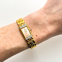 Load image into Gallery viewer, Rare Vintage 1990s 18ct Gold-Plated Ladies' Seiko Quartz Watch With Diamond-Set Bezel