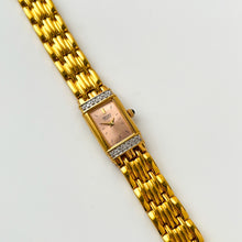 Load image into Gallery viewer, Rare Vintage 1990s 18ct Gold-Plated Ladies' Seiko Quartz Watch With Diamond-Set Bezel