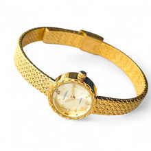 Load image into Gallery viewer, Finchley Ladies’ Quartz Watch – Retro 24k Gold-Plated with Mesh Bracelet
