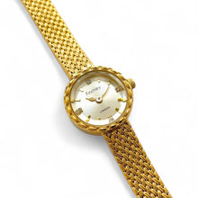 Load image into Gallery viewer, Finchley Ladies’ Quartz Watch – Retro 24k Gold-Plated with Mesh Bracelet
