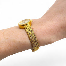 Load image into Gallery viewer, Finchley Ladies’ Quartz Watch – Retro 24k Gold-Plated with Mesh Bracelet
