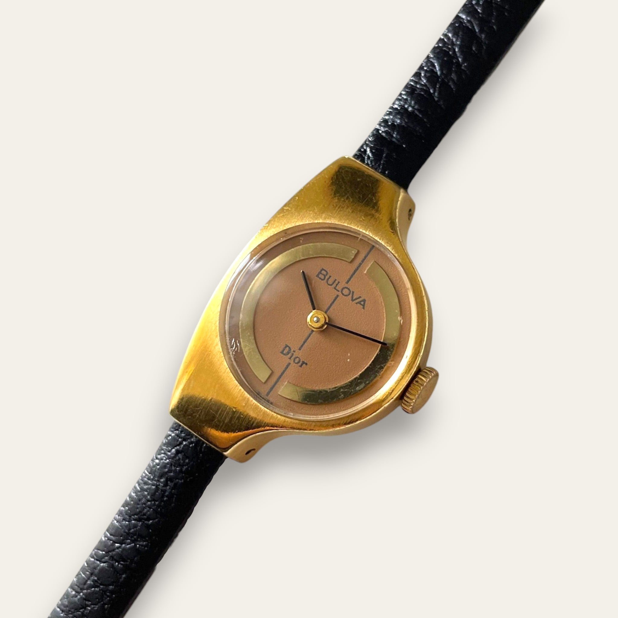 Vintage Rare 1972 Bulova x Dior Asymmetrical Mechanical Watch