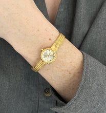 Load image into Gallery viewer, Finchley Ladies’ Quartz Watch – Retro 24k Gold-Plated with Mesh Bracelet
