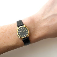 Load image into Gallery viewer, Vintage Gold-Plated Ladies&#39; Citizen Elegance Quartz Watch with Black
