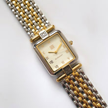 Load image into Gallery viewer, Vintage 1990s Unisex Two-Tone Givenchy ‚ÄòLife‚Äô Quartz Watch with Rectangular Dial

