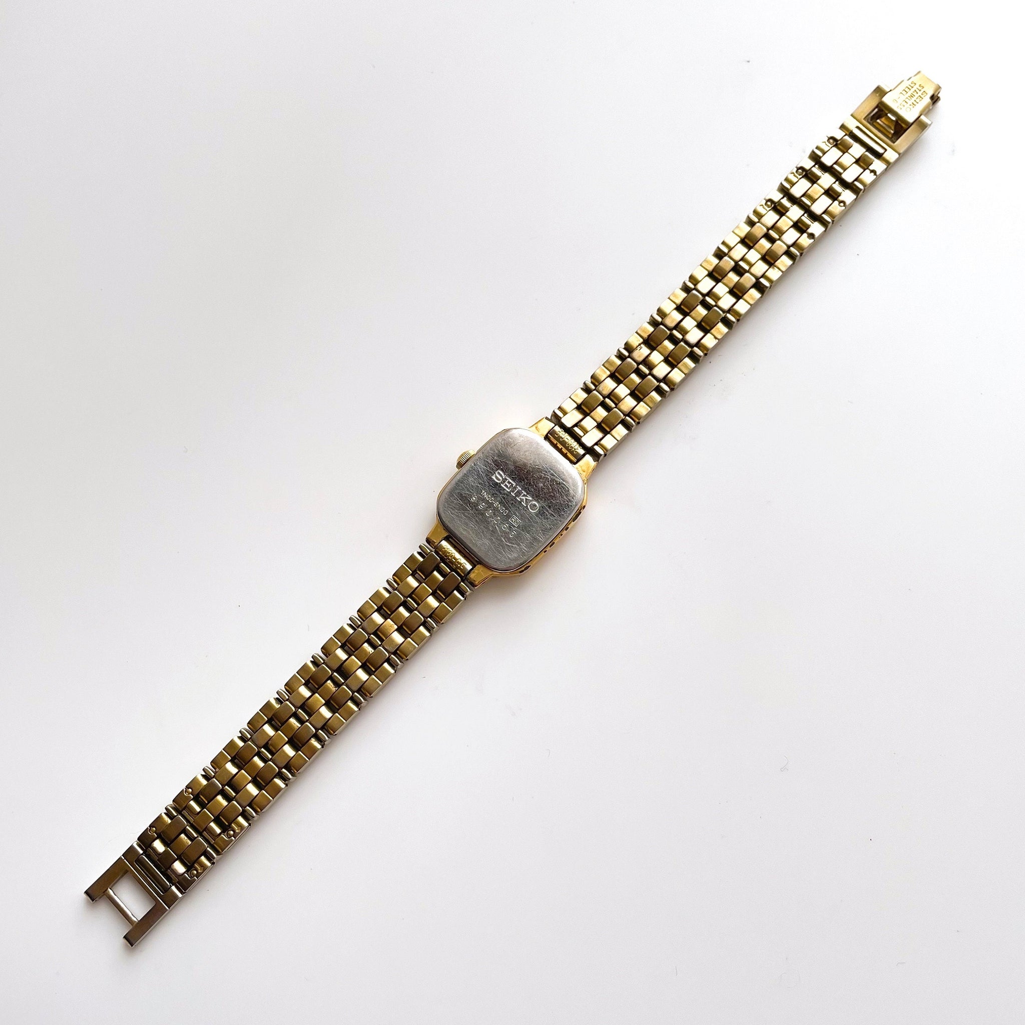 Vintage 1990s Gold-Tone Ladies' Seiko Quartz Watch With Tank