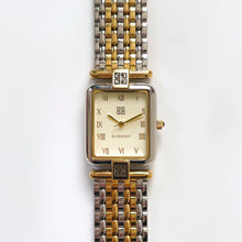 Load image into Gallery viewer, Vintage 1990s Unisex Two-Tone Givenchy ‚ÄòLife‚Äô Quartz Watch with Rectangular Dial
