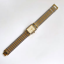 Load image into Gallery viewer, Vintage 1990s Unisex Two-Tone Givenchy ‚ÄòLife‚Äô Quartz Watch with Rectangular Dial

