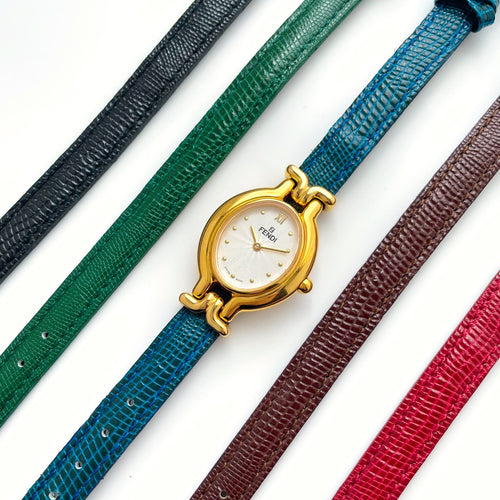 Rare Vintage 1996 Boxed Vintage Fendi Quartz Watch with 5 Interchangeable Leather Straps
