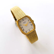 Load image into Gallery viewer, 1990s Ladies&#39; Gold-Plated Seiko Quartz Watch with White Octagon Dial
