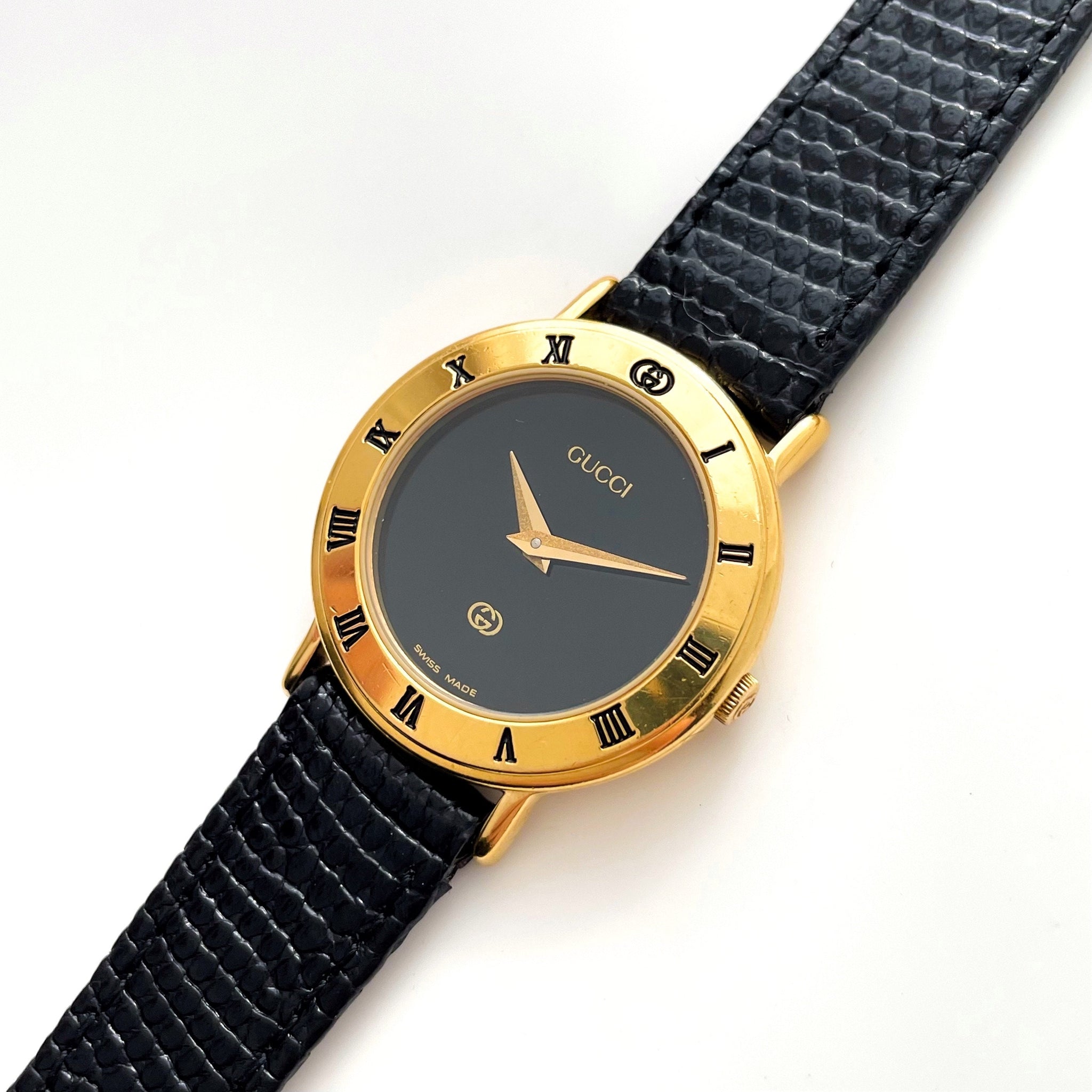 3000L Gucci Watch Gold Color Black Extreme | eBay