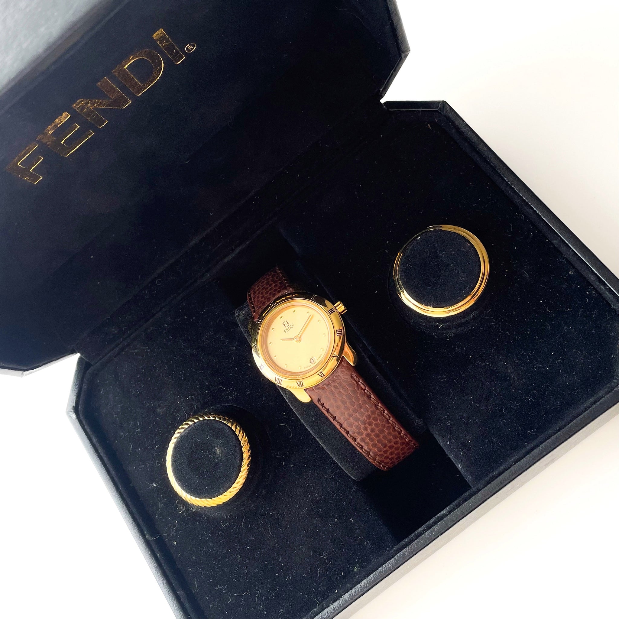 Rare Vintage 1990s Boxed Vintage Fendi Quartz Watch 