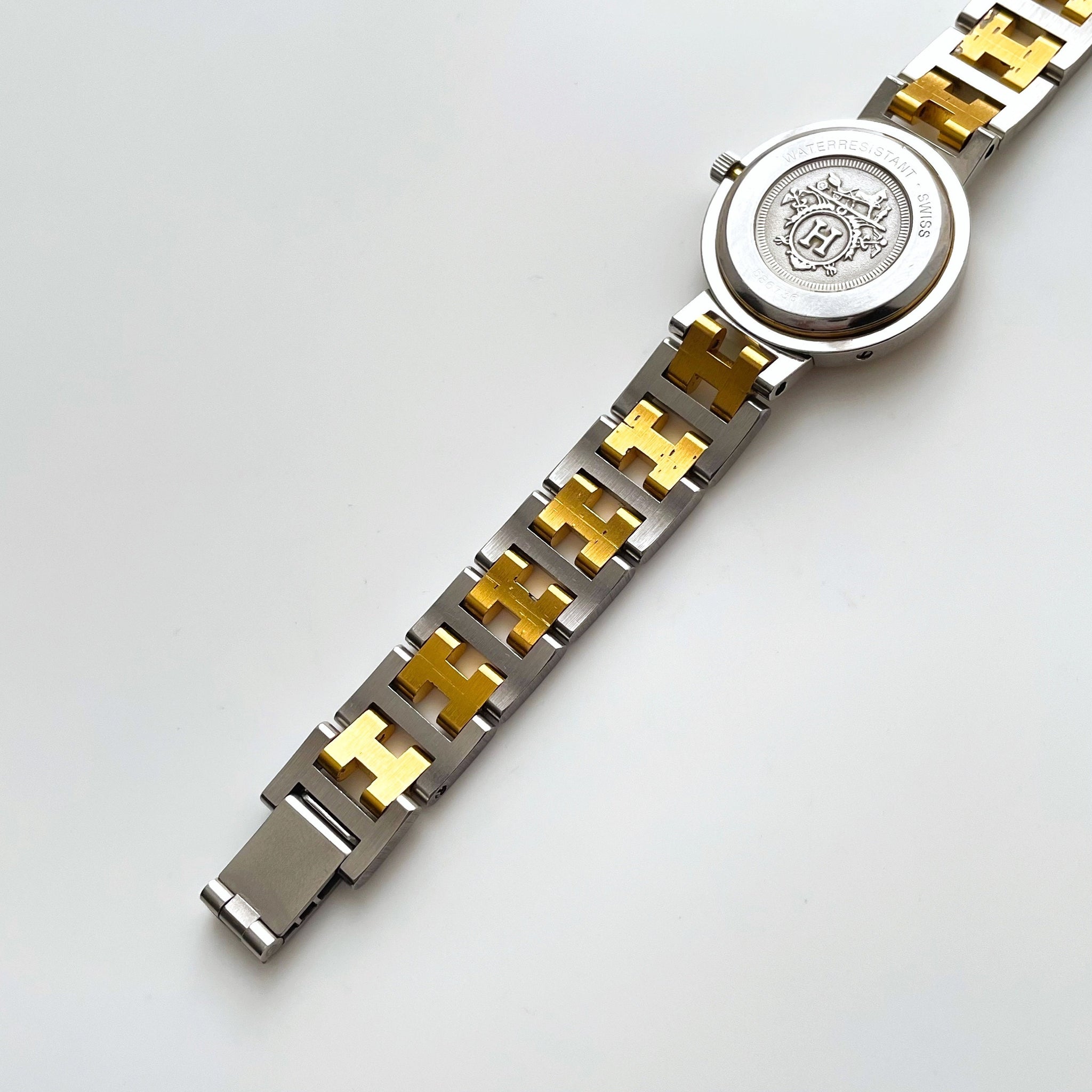 HERMES Watch Two Tone Clipper 23mm Women\'s Cream X Gold Quartz Vintage SOLD! Beautiful Vintage Hermès Two Tone Clipper Watch  main image 2