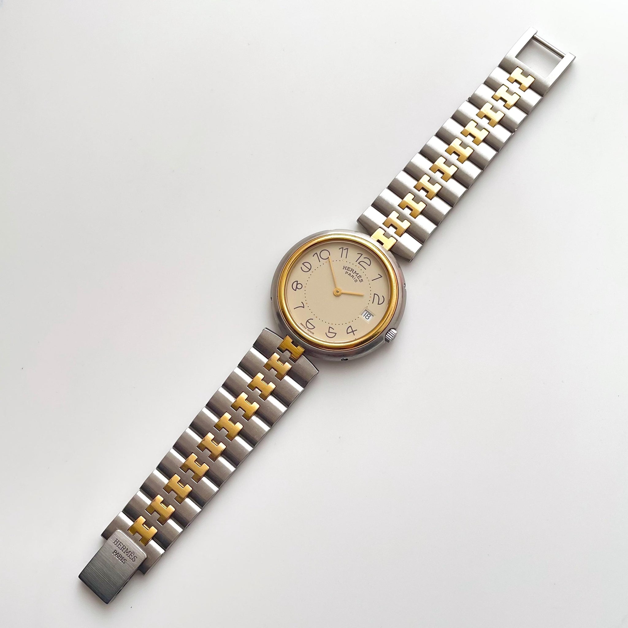 Vintage Two-Tone Hermes Profile Unisex Quartz Watch with  display picture 1