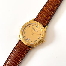 Load image into Gallery viewer, Vintage Christian Dior Gold-Plated Ladies&#39; Quartz Watch with Brown Leather Strap - Boxed
