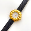 Vintage 1990s Gold-Plated Ladies' Nina Ricci Quartz Watch with Black