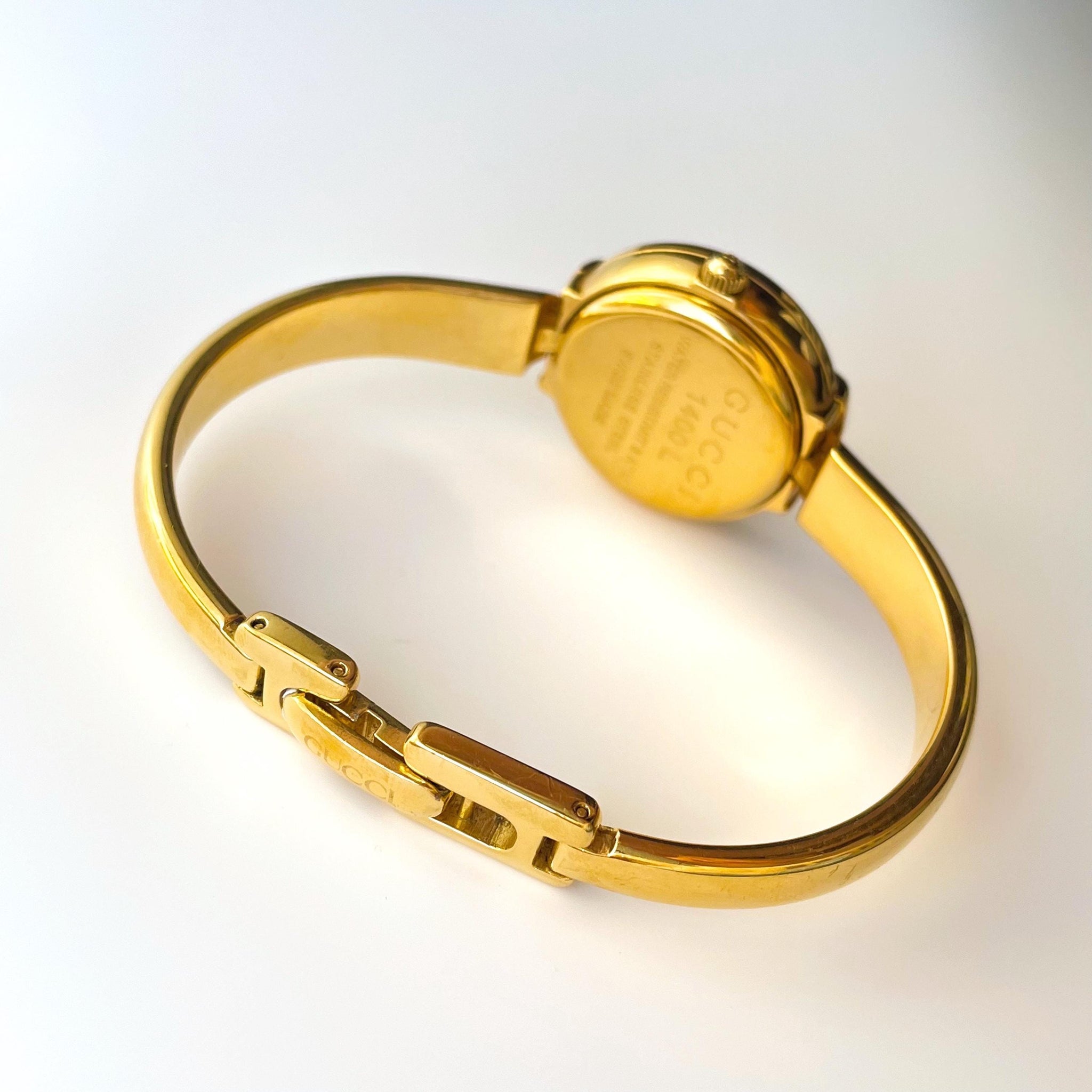 Gucci Horsebit Women's Gold Bangle Watch Genuine Luxury