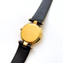 Load image into Gallery viewer, Vintage 1990s Gold-Plated Ladies&#39; Balenciaga Quartz Watch with Diamond-Set Dial and Leather Strap
