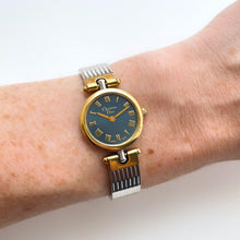 Load image into Gallery viewer, Vintage Two-Tone Christian Dior Ladies&#39; Quartz Watch with Round Metallic Blue Dial

