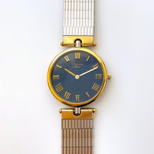Load image into Gallery viewer, Vintage Two-Tone Christian Dior Unisex Quartz Watch with Round Metallic Blue Dial
