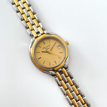 Load image into Gallery viewer, Vintage Two-Tone Christian Dior Ladies&#39; Quartz Watch with Gold Dial and Date Window

