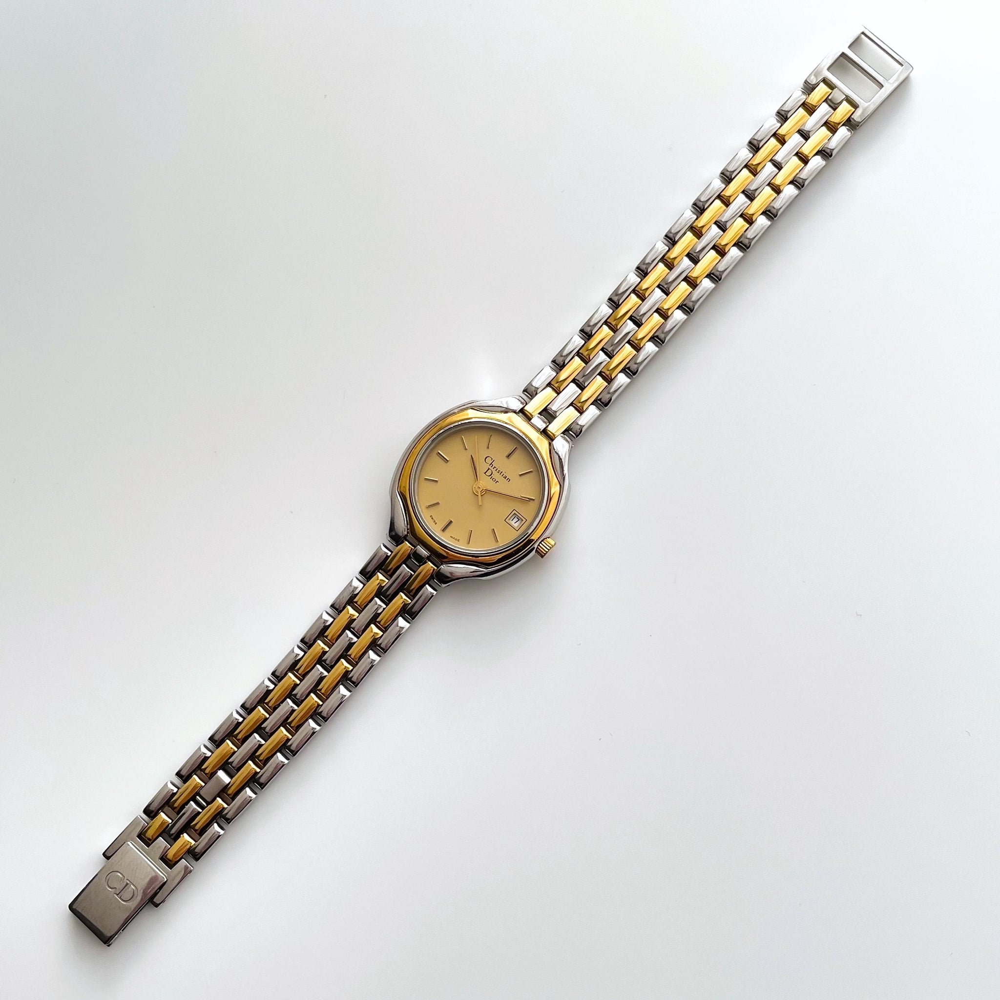 Vintage Two-Tone Christian Dior Ladies' Quartz Watch with Gold