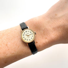 Load image into Gallery viewer, Vintage USSR Ladies&#39; Sekonda Mechanical Watch with Black Leather Strap
