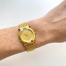 Load image into Gallery viewer, Vintage Gold-Plated Christian Dior Ladies&#39; Quartz Watch with Crystal-Set Dial and Faceted Glass
