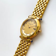 Load image into Gallery viewer, Vintage Gold-Plated Christian Dior Ladies&#39; Quartz Watch with Crystal-Set Dial and Faceted Glass
