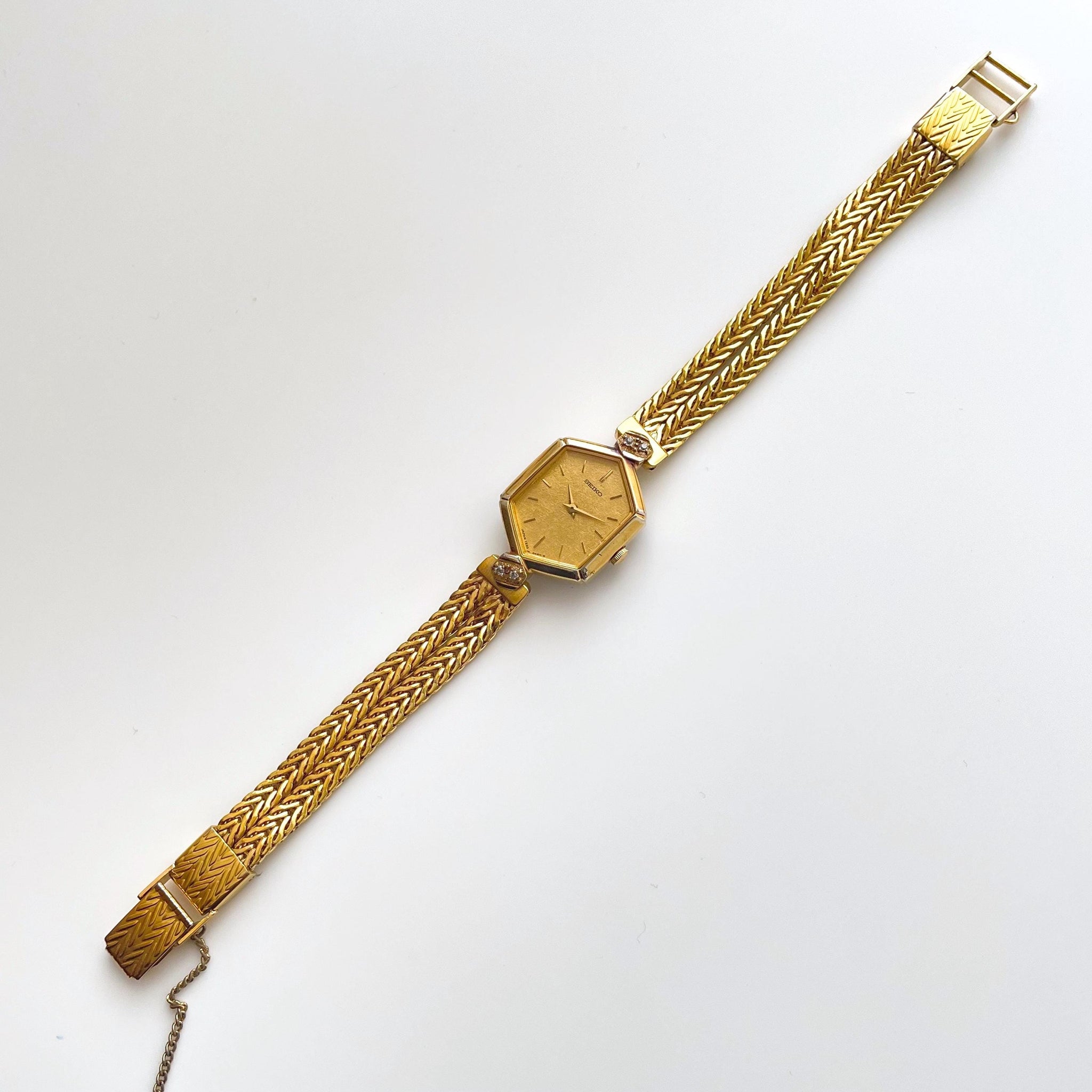 Rare 80s Gold-Plated Seiko Jewellery Quartz Watch with