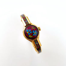 Load image into Gallery viewer, Chandler Peek-a-Boo Quartz Watch with Red Floral Enamel &amp; Concealed Dial
