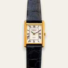 Load image into Gallery viewer, 1980s Raymond Weil Tank Style Quartz Watch with Roman Numerals
