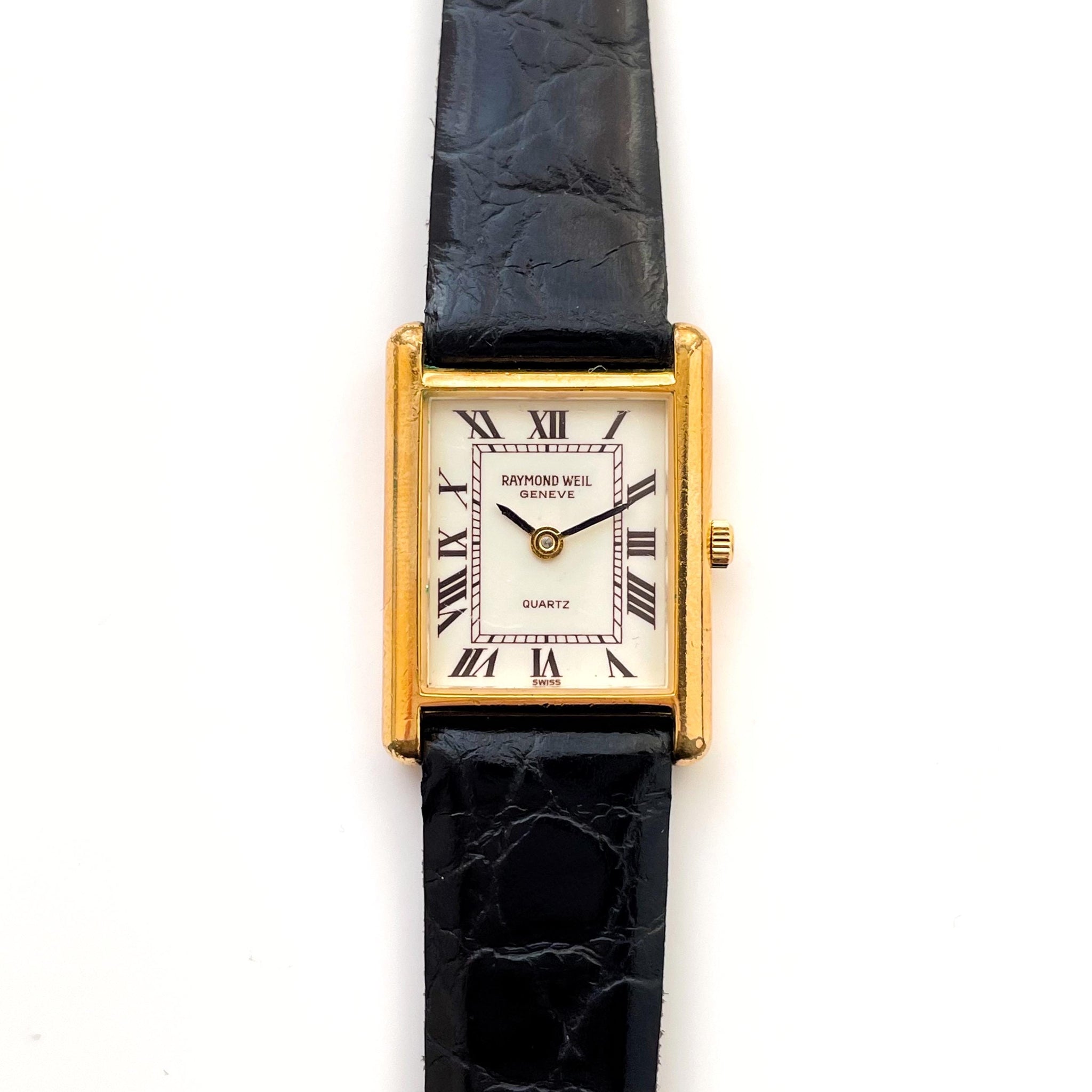 [鑑定済] RAYMOND WEIL QUARTS 18K GOLD 腕時計 Raymond Weil Geneve Quartz Date Gold Tone 18K Electroplated
