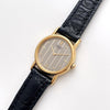 Vintage Gold-Plated Ladies' Seiko Quartz Watch with Striped Dial